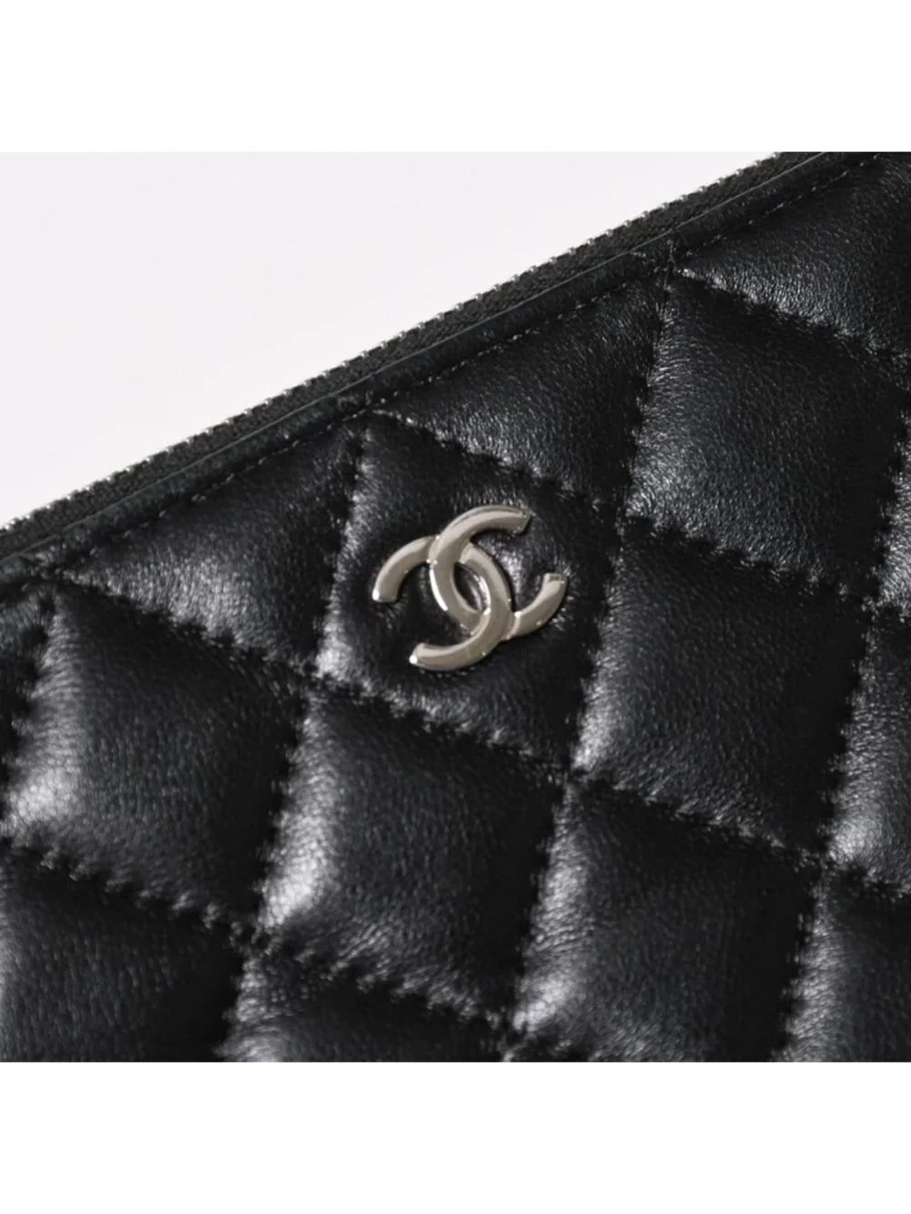 Chanel Chain Wallet on CC Logo Lambskin Black Silver Shoulder Bag
